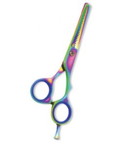 Professional Thinning Scissor. One Blade Teeth and One Blade Razor. Multicolor coating