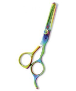 Professional Thinning Scissor. One Blade Teeth and One Blade Razor. Multicolor coating.