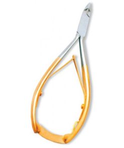 Cuticle Nipper, Double Spring w/lock. Half Gold.