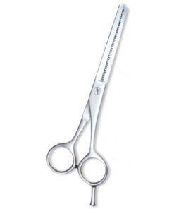 Professional Thinning Scissor. One Blade Teeth and One Blade Razor. Satin Finish.